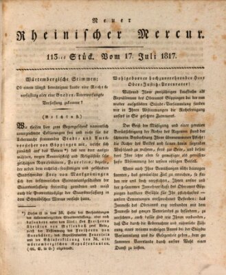 Neuer rheinischer Merkur (Rheinischer Merkur) Donnerstag 17. Juli 1817