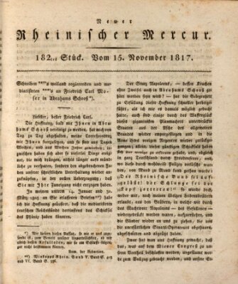 Neuer rheinischer Merkur (Rheinischer Merkur) Samstag 15. November 1817
