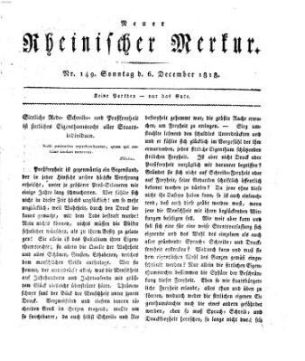 Neuer rheinischer Merkur (Rheinischer Merkur) Sonntag 6. Dezember 1818