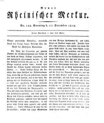 Neuer rheinischer Merkur (Rheinischer Merkur) Sonntag 27. Dezember 1818