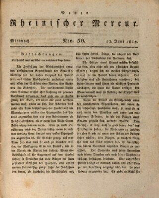 Neuer rheinischer Merkur (Rheinischer Merkur) Mittwoch 23. Juni 1819