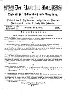 Der Naabthal-Bote Donnerstag 2. April 1868