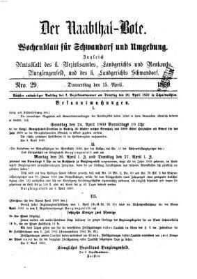 Der Naabthal-Bote Donnerstag 15. April 1869