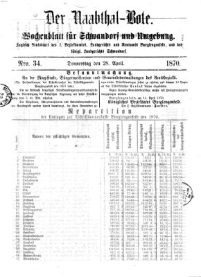Der Naabthal-Bote Donnerstag 28. April 1870