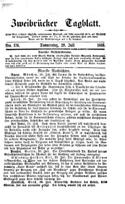 Zweibrücker Tagblatt Donnerstag 29. Juli 1869