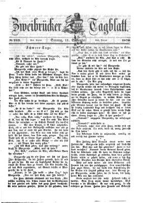 Zweibrücker Tagblatt Sonntag 11. September 1870