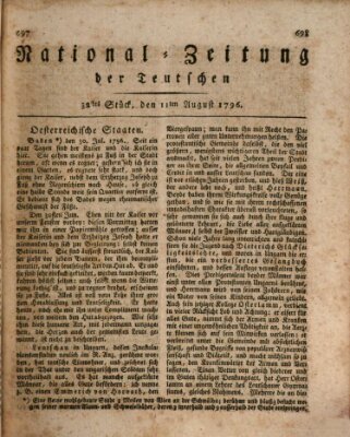National-Zeitung der Deutschen Donnerstag 11. August 1796