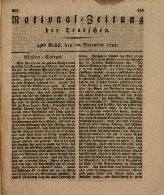 National-Zeitung der Deutschen Donnerstag 1. November 1798