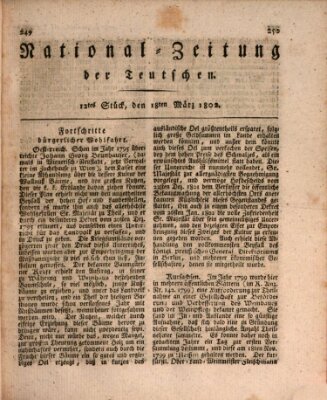 National-Zeitung der Deutschen Donnerstag 18. März 1802
