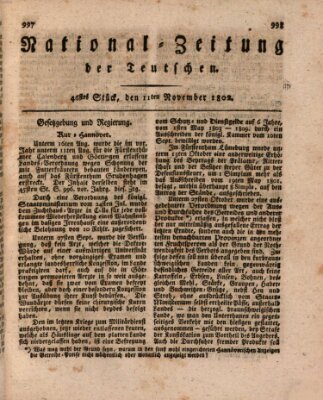 National-Zeitung der Deutschen Donnerstag 11. November 1802