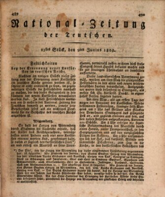 National-Zeitung der Deutschen Donnerstag 9. Juni 1803
