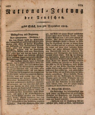National-Zeitung der Deutschen Donnerstag 8. Dezember 1803