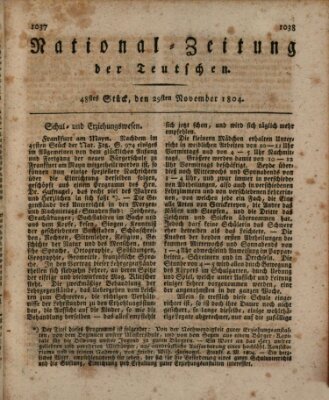 National-Zeitung der Deutschen Donnerstag 29. November 1804