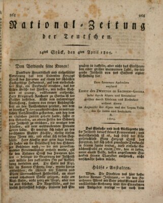 National-Zeitung der Deutschen Donnerstag 4. April 1805