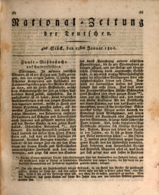 National-Zeitung der Deutschen Donnerstag 23. Januar 1806