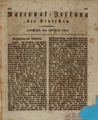 National-Zeitung der Deutschen Donnerstag 18. Juni 1807