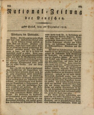 National-Zeitung der Deutschen Donnerstag 1. Dezember 1808