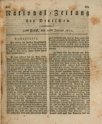 National-Zeitung der Deutschen Donnerstag 27. Juni 1811