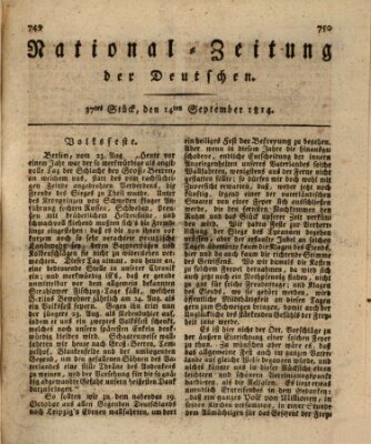 National-Zeitung der Deutschen Mittwoch 14. September 1814