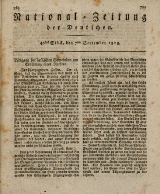 National-Zeitung der Deutschen Montag 7. September 1818