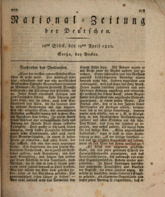 National-Zeitung der Deutschen Mittwoch 19. April 1820