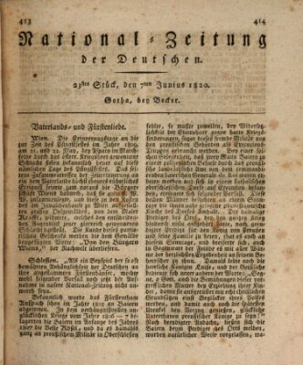 National-Zeitung der Deutschen Mittwoch 7. Juni 1820