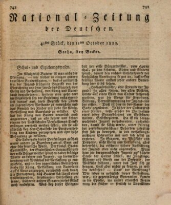 National-Zeitung der Deutschen Mittwoch 11. Oktober 1820