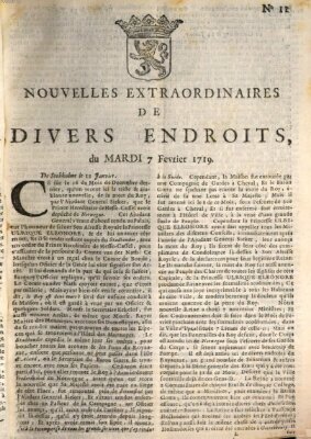 Nouvelles extraordinaires de divers endroits Dienstag 7. Februar 1719