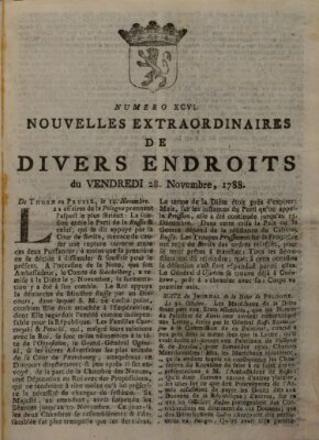 Nouvelles extraordinaires de divers endroits Freitag 28. November 1788