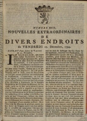 Nouvelles extraordinaires de divers endroits Freitag 12. Dezember 1794
