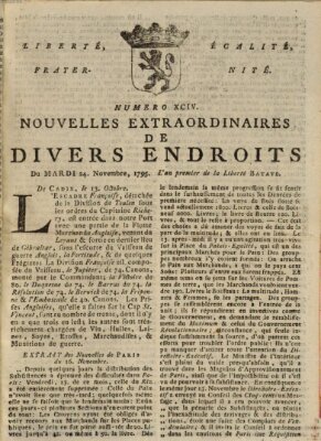 Nouvelles extraordinaires de divers endroits Dienstag 24. November 1795
