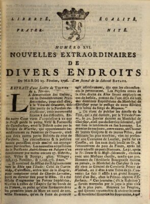 Nouvelles extraordinaires de divers endroits Dienstag 23. Februar 1796