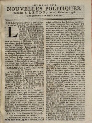 Nouvelles politiques (Nouvelles extraordinaires de divers endroits) Freitag 26. Oktober 1798