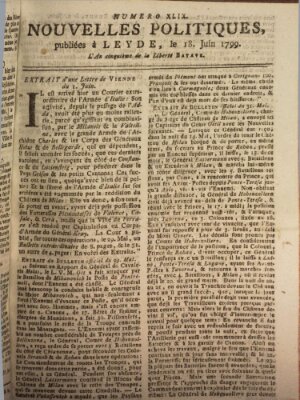 Nouvelles politiques (Nouvelles extraordinaires de divers endroits) Dienstag 18. Juni 1799