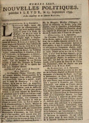 Nouvelles politiques (Nouvelles extraordinaires de divers endroits) Freitag 13. September 1799