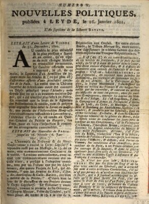 Nouvelles politiques (Nouvelles extraordinaires de divers endroits) Freitag 16. Januar 1801