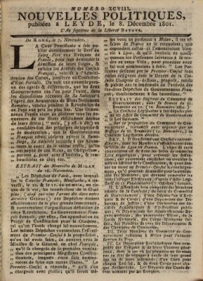 Nouvelles politiques (Nouvelles extraordinaires de divers endroits) Dienstag 8. Dezember 1801