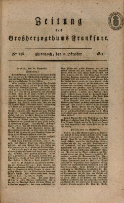 Zeitung des Großherzogthums Frankfurt (Frankfurter Ober-Post-Amts-Zeitung) Mittwoch 2. Oktober 1811