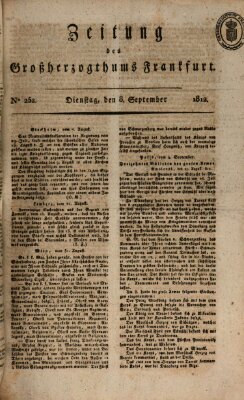 Zeitung des Großherzogthums Frankfurt (Frankfurter Ober-Post-Amts-Zeitung) Dienstag 8. September 1812