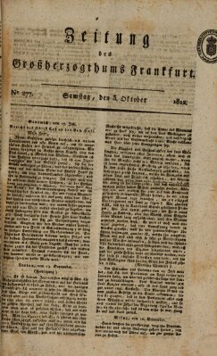 Zeitung des Großherzogthums Frankfurt (Frankfurter Ober-Post-Amts-Zeitung) Samstag 3. Oktober 1812