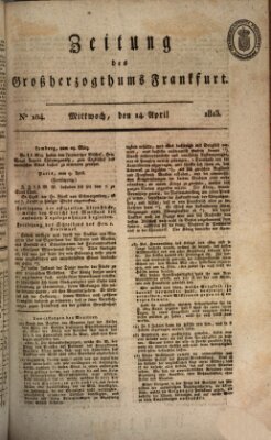 Zeitung des Großherzogthums Frankfurt (Frankfurter Ober-Post-Amts-Zeitung) Mittwoch 14. April 1813