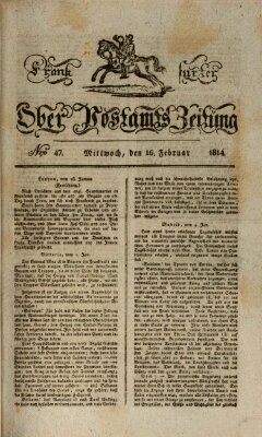 Frankfurter Ober-Post-Amts-Zeitung Mittwoch 16. Februar 1814