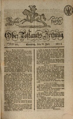 Frankfurter Ober-Post-Amts-Zeitung Sonntag 30. Juli 1815