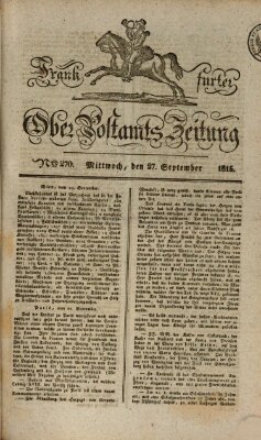 Frankfurter Ober-Post-Amts-Zeitung Mittwoch 27. September 1815