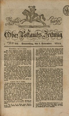 Frankfurter Ober-Post-Amts-Zeitung Donnerstag 9. November 1815
