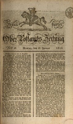 Frankfurter Ober-Post-Amts-Zeitung Montag 29. Januar 1816