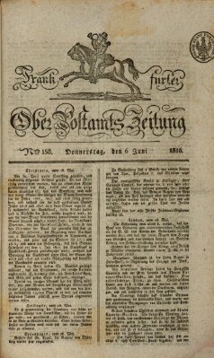 Frankfurter Ober-Post-Amts-Zeitung Donnerstag 6. Juni 1816