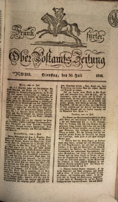 Frankfurter Ober-Post-Amts-Zeitung Dienstag 30. Juli 1816