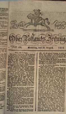 Frankfurter Ober-Post-Amts-Zeitung Sonntag 25. August 1816