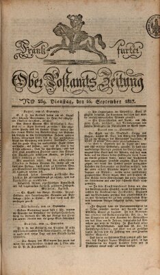 Frankfurter Ober-Post-Amts-Zeitung Dienstag 16. September 1817